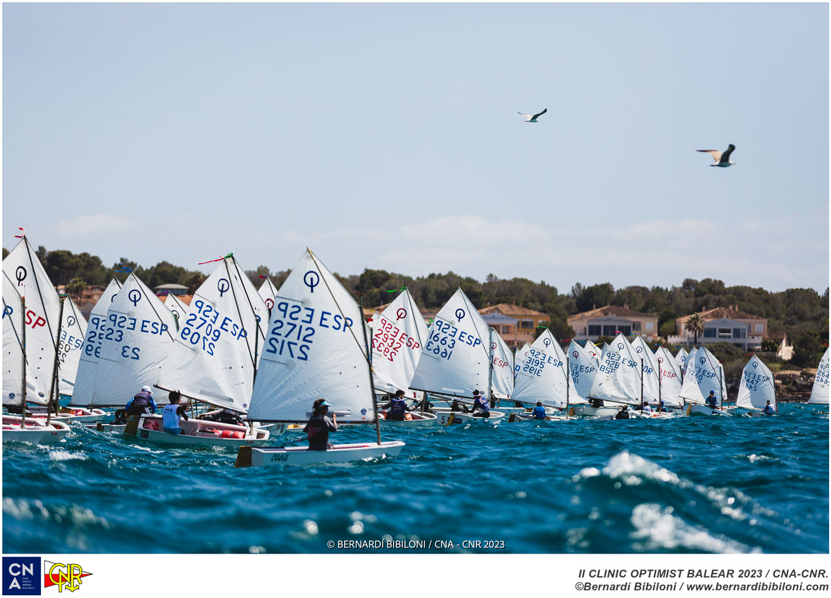 120 jóvenes regatistas se superan en el II Clinic Optimist Balear