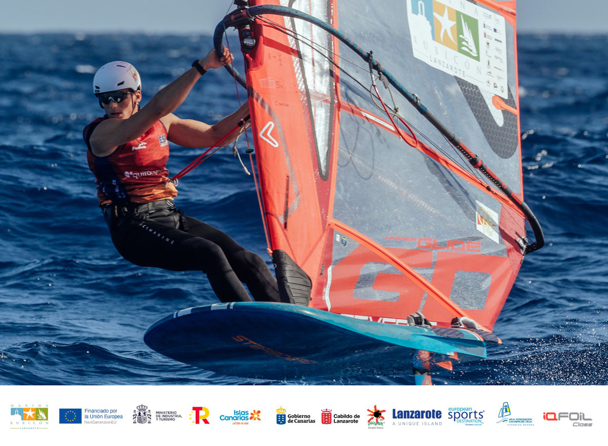 Nacho Baltasar goes for the podium at the Lanzarote IQFoil Games