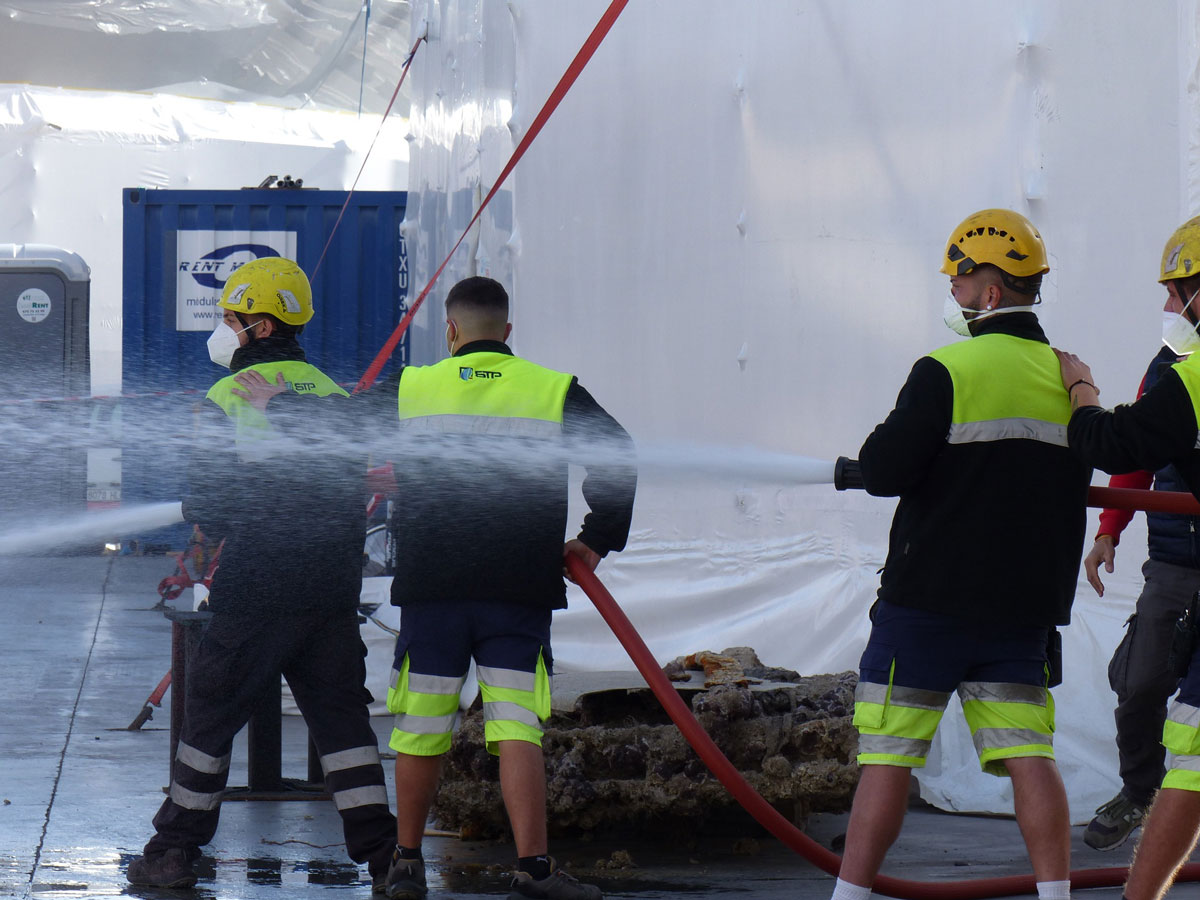 STP Shipyard refuerza sus protocolos de seguridad con un simulacro de incendio