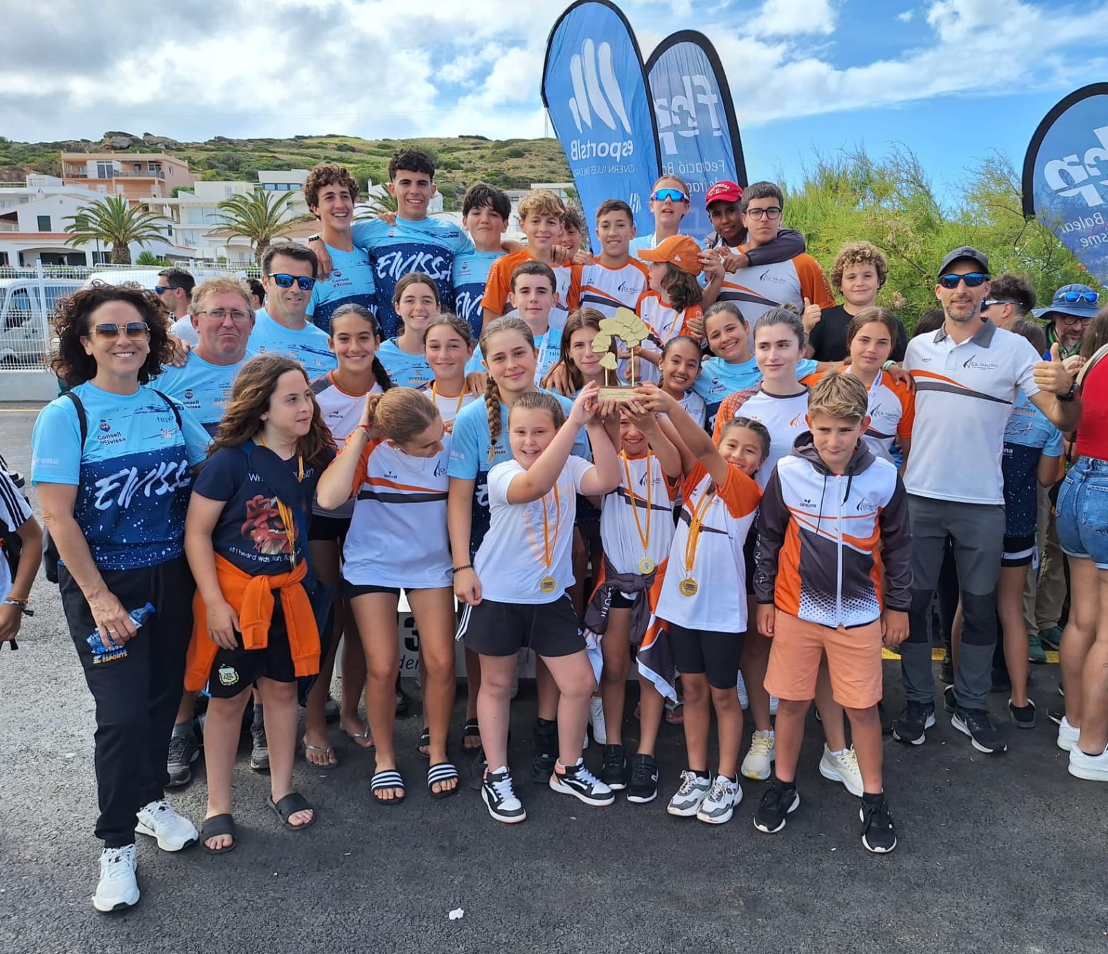 The Nautical Club of Sant Antoni, first of the clubs in the II Balearic Young Promises Cup Kayaking