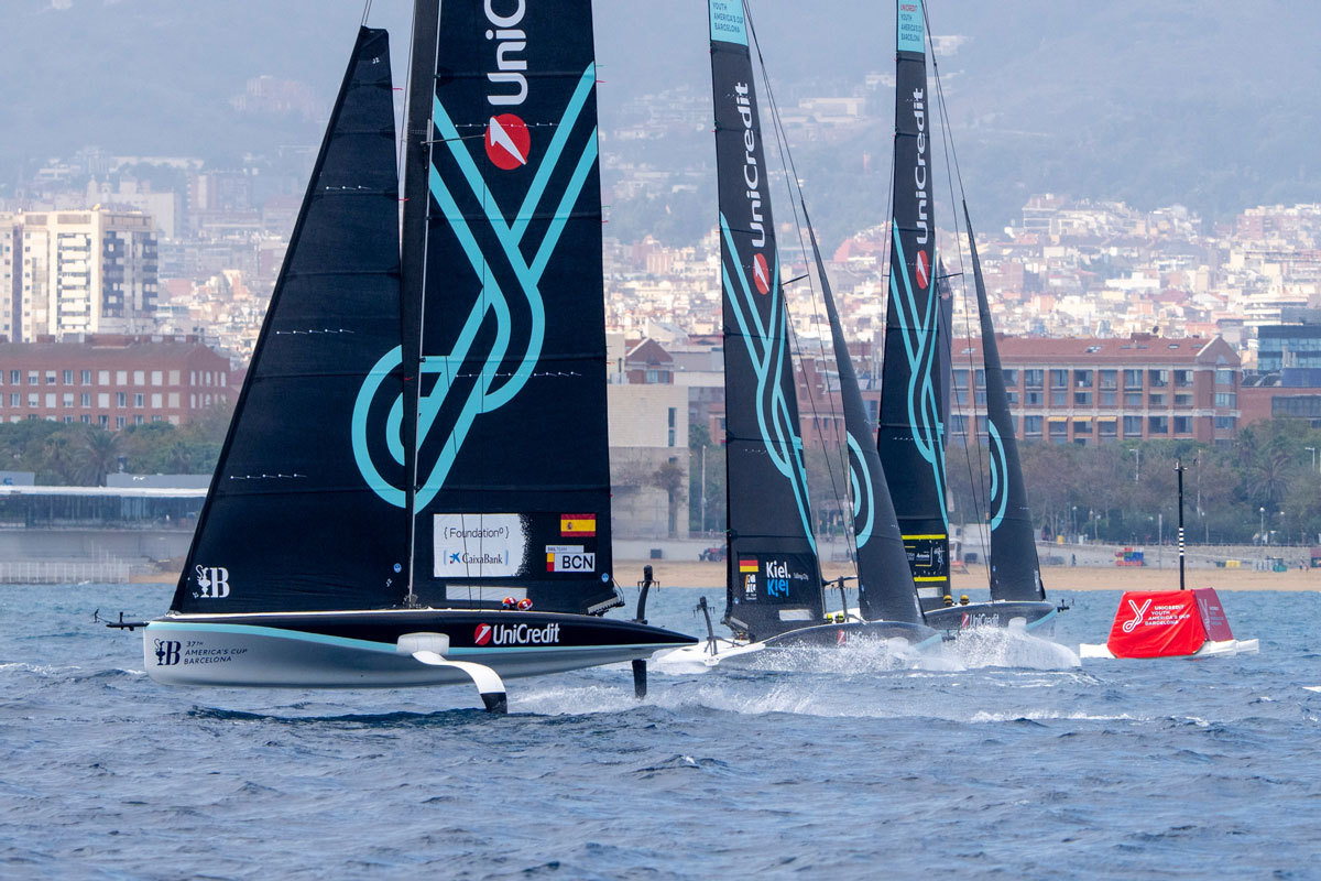 Los tripulantes baleares del SailTeam BCN, en semifinales de la Youth America’s Cup